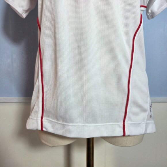 Bellwether Technical Apparel Large White Red Floral Quarter Zip Cycling Shirt - Picture 3 of 9